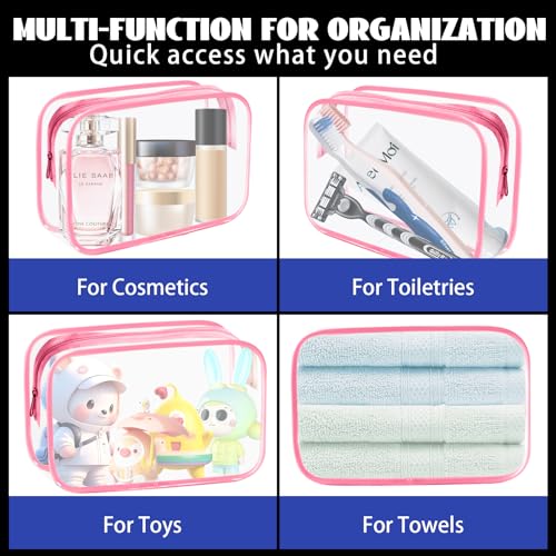16 Piece Makeup Bags (16pcs Pink M)