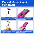 Digital Hanging Luggage Scale with Backlit for Travel (Pink)