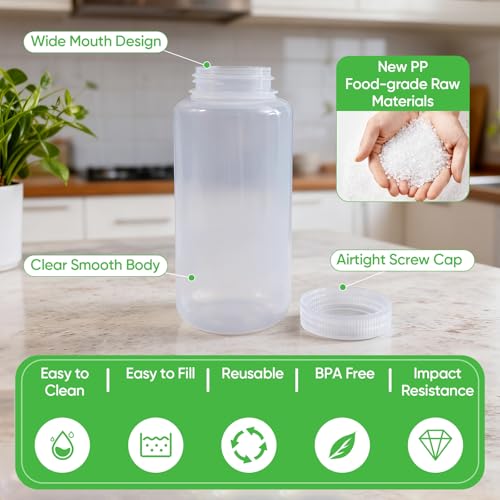 16 oz Plastic Bottles with Lids (Clear / 16-oz)