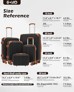 Luggage Set Lightweight and Durable Hardshell (apricot black / 5-Piece Set)