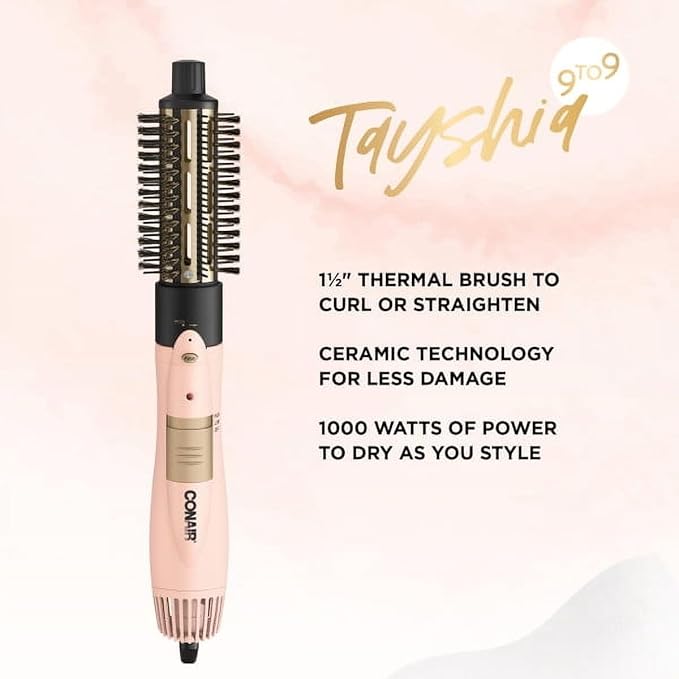 Tayshia by Conair 2-in-1 Double Ceramic Lightweight Hot Air Brush BC171TR