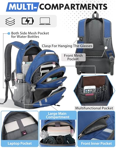 Extra Large Backpack Bookbag for College Laptop Travel (17 Inch / Classic Blue)