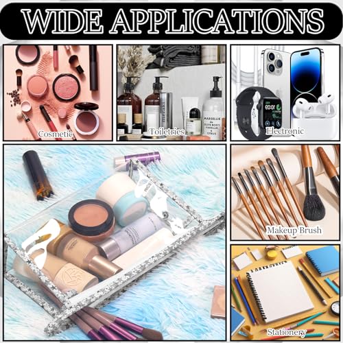 12 Pieces Large Clear Makeup Bag PVC Portable Travel Makeup Cosmetic Toiletry Zippered Pouches Waterproof Vinyl Plastic Clear Organizer Storage Case (12pcs Gray L)