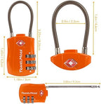2 Pack TSA Approved Travel Combination Cable Luggage Locks - Image 2