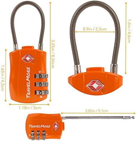 2 Pack TSA Approved Travel Combination Cable Luggage Locks - Image 2