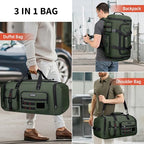 Duffle Bag for Men 3 in 1 Convertible 40L Nylon Gym Travel Backpack (Army Green)