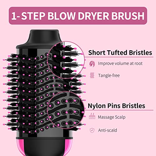 Hair Dryer Brush Blow Dryer Brush in One (Black/Magenta)