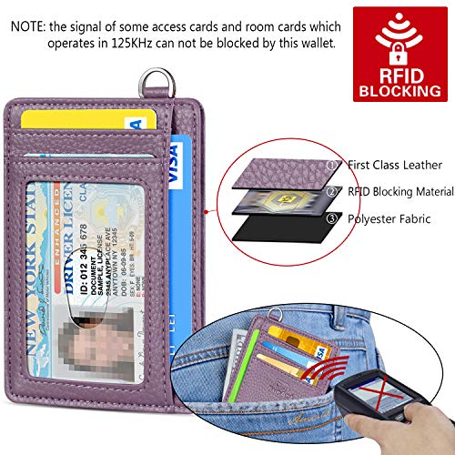 Slim Minimalist Wallet RFID Credit Card Holder for Men (small / Litchi Lavender)