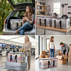 48 Pack Oversized Moving Bags with Reinforced Handles (Clear / 48-Pack)