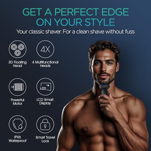 Electric Razor for Men Wet & Dry (Blue)