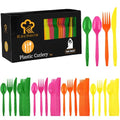 360 Pieces Neon Party Plastic Cutlery Set (Neon Color)