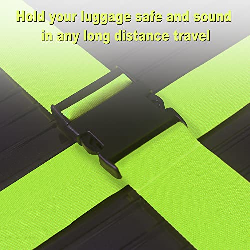 Luggage Straps for Suitcases TSA Approved Travel Essentials 8 Pack (Green)