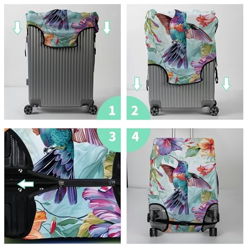 Luggage Cover + Tag (Color Hummingbirds / S)