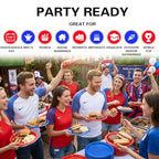 100 Count Red and Blue Disposable Plates 10 Inch (Red/Blue / 100 Pcs)