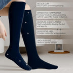 LEVSOX Compression Socks for Pregnant Women 20-30 mmHg Knee High Cute Funny - Image 2