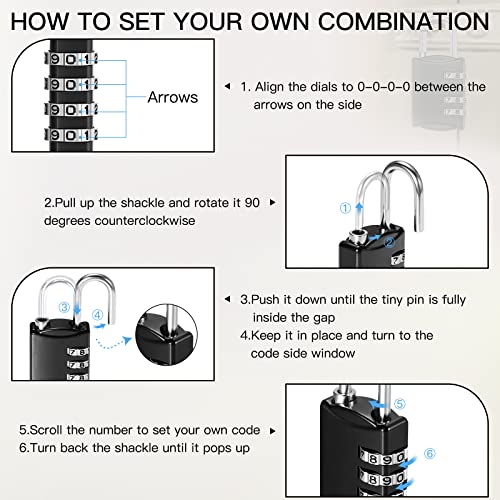 10 Pcs 4 Digit Combination Locks Small Combo for Luggage