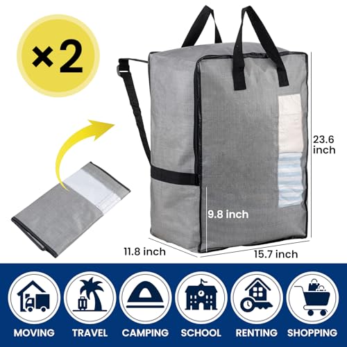 2 Pack Gray Moving Bags W (Gray / 2 Pack Large)