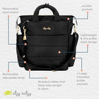 Dream Convertible Diaper Bag Tote Backpack (Midnight Black)