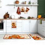 10 Pcs Fall Thanksgiving Turkey Kitchen Decor Set Orange (Yellow / Trendy Style)