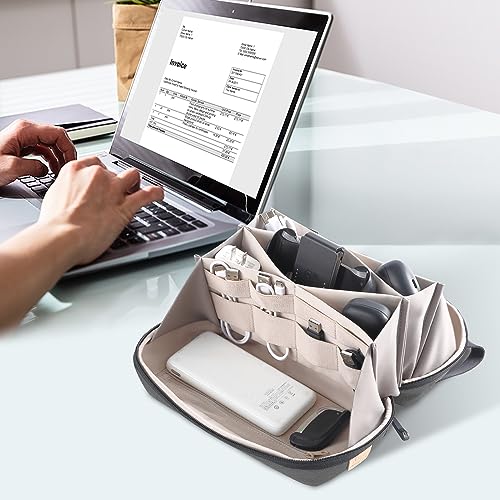 Electronic Organizer Travel Case Bag for Cables (Grey+ / Plus)