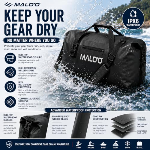 Malo’o Waterproof Dry Duffel (Orange / 100L)