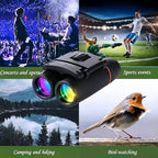 12X25 Mini Binoculars with Case & Strap (Black / 12X25)