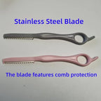 Stainless Steel Hair Cutting Tool for Salon & Home, Premium Hair Thinning Texturizing Faether Razor