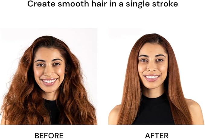 L'ANGE HAIR Le Vite Straightening Brush | Heated Hair Tool for Smoother, Frizz-Controlled Look | Dual-Voltage Hot Brush Straightener for Effortless Styling & Shine | Ceramic Standard Size (Blush)