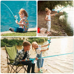 Kids Fishing Pole 2 Pack (Turquoise+Mint Blue)
