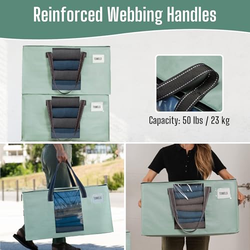 Moving Bags Wide Open Top (Light Green Matte / 8 Pack)