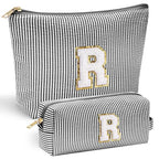 Initial Makeup Bag for Women (Black / R)