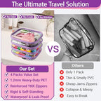 Clear Hard Shell Zipper Cases (Purple / 4 Pack(M))