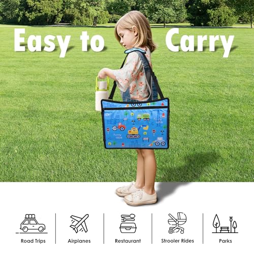 Toddler Car Seat Travel Tray FOR Road Trip Activities (Sky Blue-1PCS)