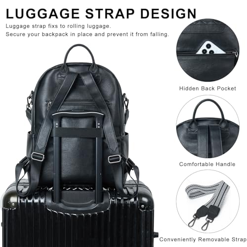 Backpack Purse for Women Laptop Backpack (Style1-black)