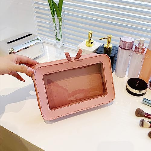 Clear Makeup Bag Organizer (Pink C)
