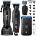 KM-2293 3-Piece Cordless Barber Kit with Foil Shaver, Black (Black)