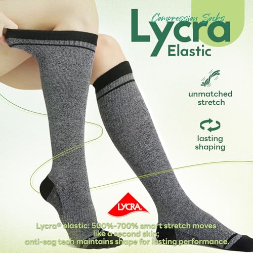 Mens Compression Socks for Men Women (XX-Large / I5-3pairs (Light Gray))