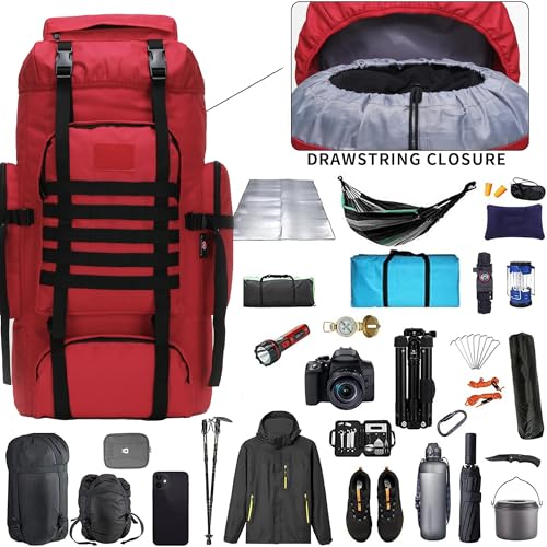 Hiking Backpack for Men 70L (70l-red)