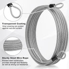 12pack Security Cable Lock 15ft 3mm Braided Steel Coated Luggage Lock (Clear / 15 Feet)