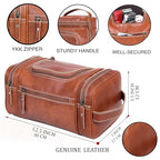 Leather Toiletry Bag for Men (Tan Brown / Men's Toiletry Bag)