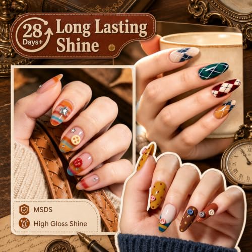 Beetles Fall Gel Nail Polish Set (A - Brown Red Green | Vintage Wilds)