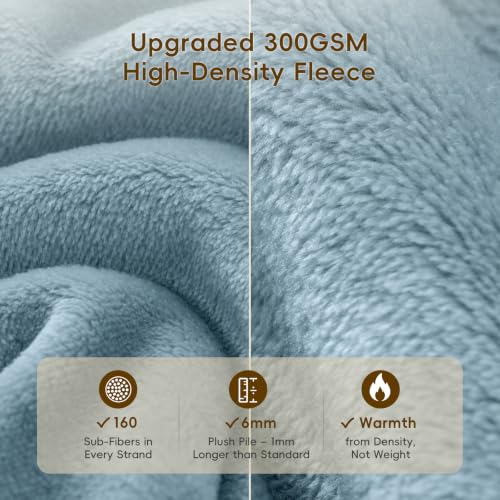 Fleece Blanket Twin 66x90 (Dusty Blue / Twin(66" X 90"))