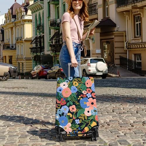 Travel Luggage Cover Suitcase Protector Fits 18 (Flower-2 / M(22-24in))