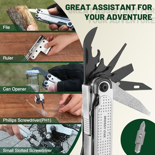 20-in-1 Multitool Pliers with Window Breaker, Stainless Steel (20-in-1, Silver)