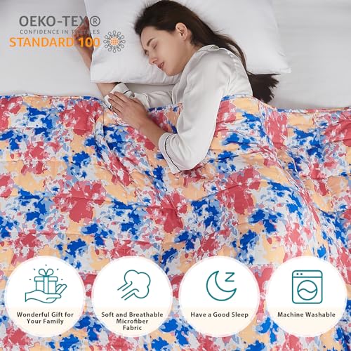 Weighted Blanket (19-pink Blue Tie Dye / 60" x 80" | 20lbs)