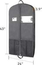Zilink 43" Suit Bags for Closet Storage and Travel Gusseted Hanging Garment - Image 5