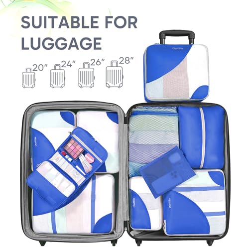 Packing Cubes for Travel (12 Blue)