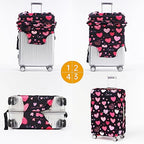 Travelkin Luggage Covers For Suitcase Tsa Approved Suitcase Cover Protector (Loving Hearts-Black / M)