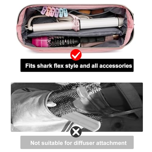 Hair Tools Travel Bag for Shark Flexstyle Dyson (Pink)