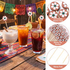 100 Pcs Cielito Lindo Mexican Terracotta Flower Cocktail Picks (Mexican Terracotta Flower)